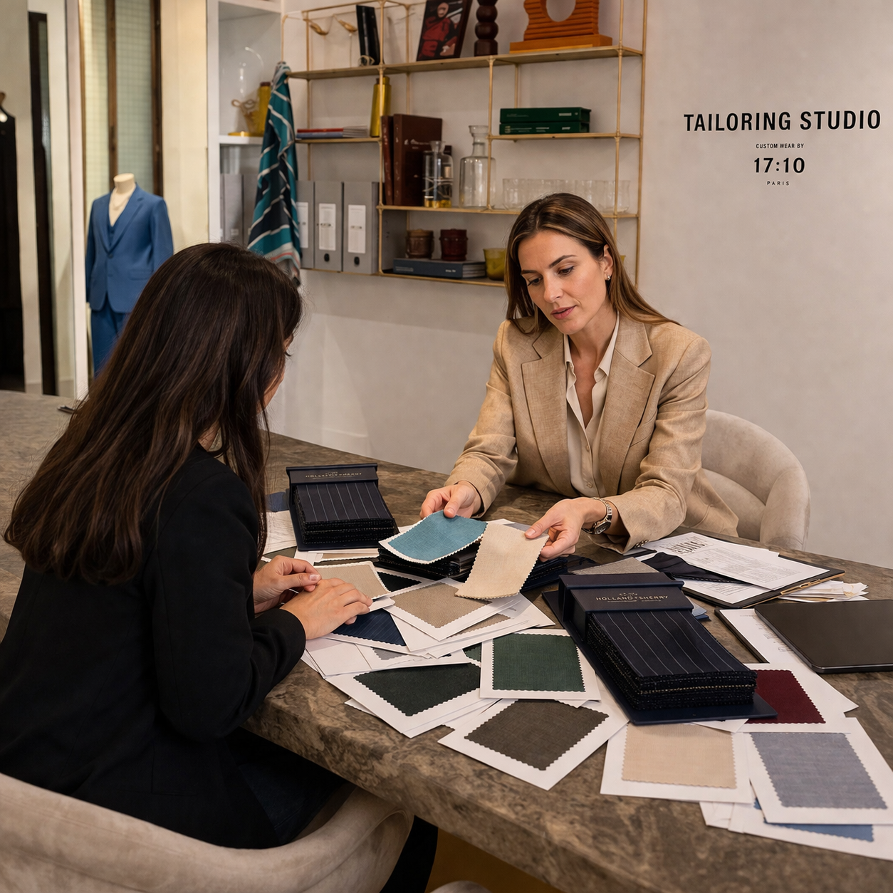 choix tissus vetement sur mesure femme paris