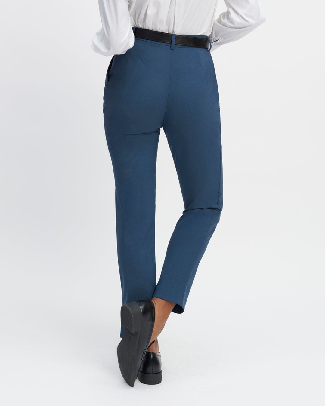 Slim fit trousers blue for women, tailored suit for women, elegant trouser, linen pantsuit