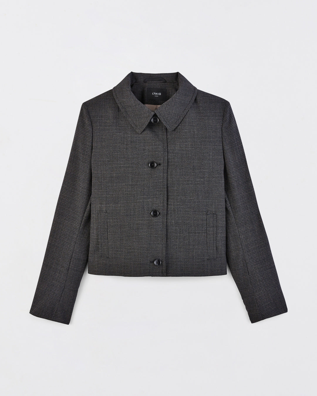 ensemble-tailleur-femme-gris-chine-pantalon-noir-droit-veste-blouson-travail